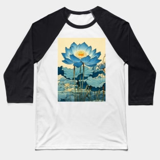 Egyptian Blue Lotus Flower Baseball T-Shirt